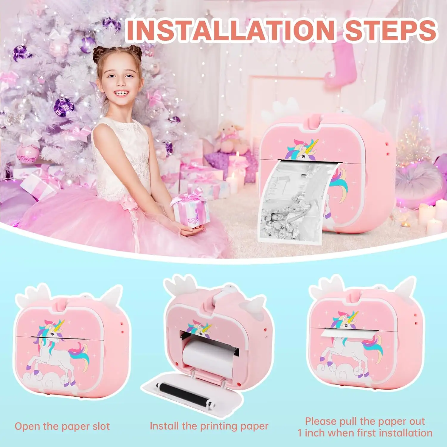 KIDS UNICORN INSTANT PRINT KAM